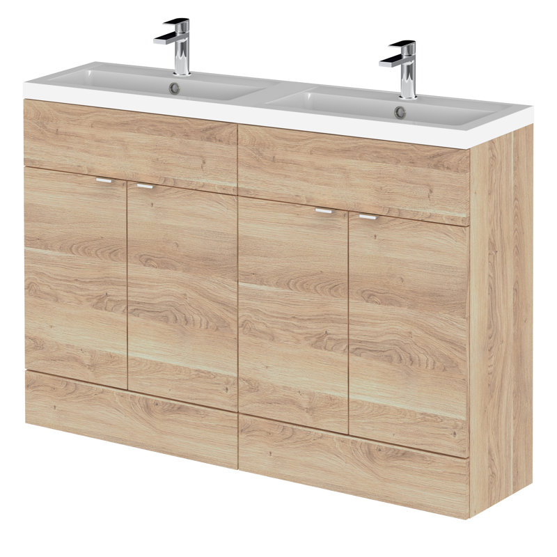 1205mm Double Bathroom Vanity with Drop In Vitreous China Basin