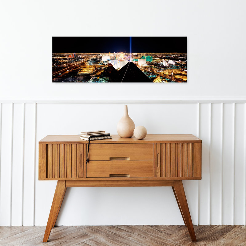 High angle view of a city from Mandalay Bay Resort and Casino Las Vegas Clark County Nevada USA 1 Piece Wrapped Canvas Panoramic Wall Art