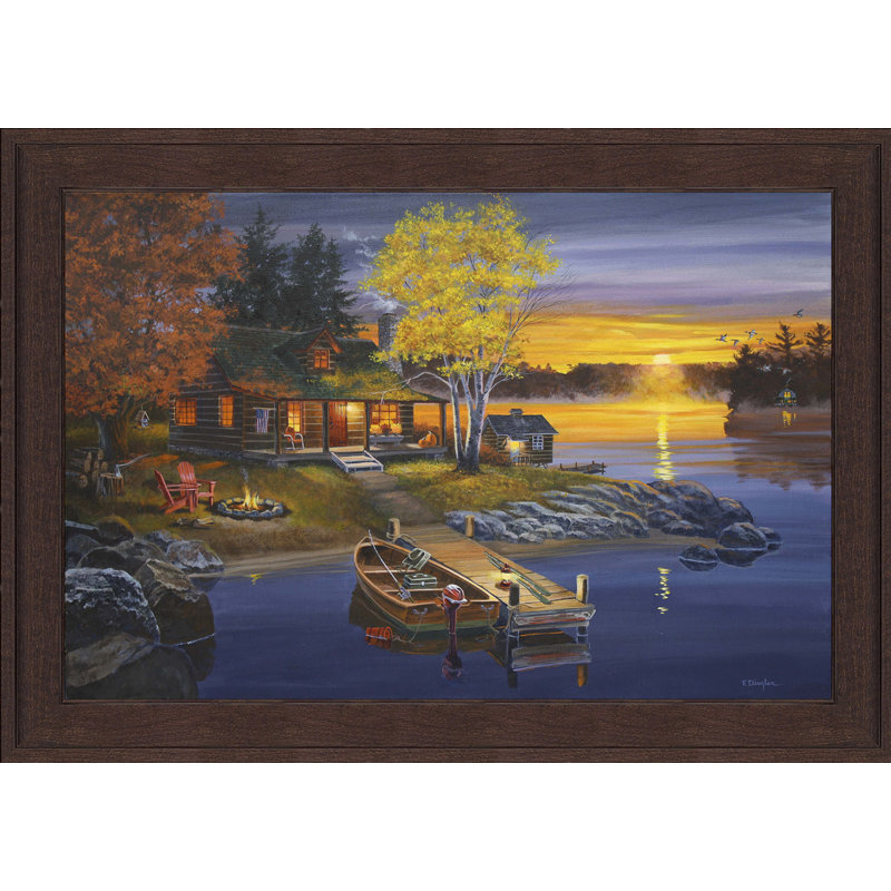 "pacifique-soirée" par fred dingler, impression encadrée, H 14 po x l 18 po x P 1,5 po