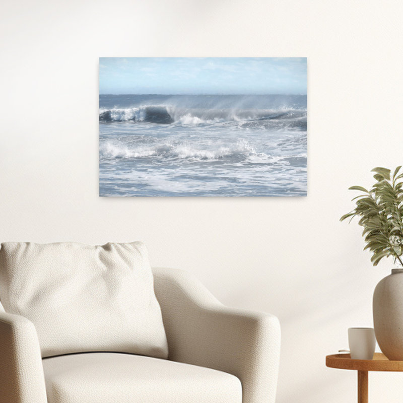 Vagues et embruns, paysage côtier abstrait, H 16 po x l 24 po