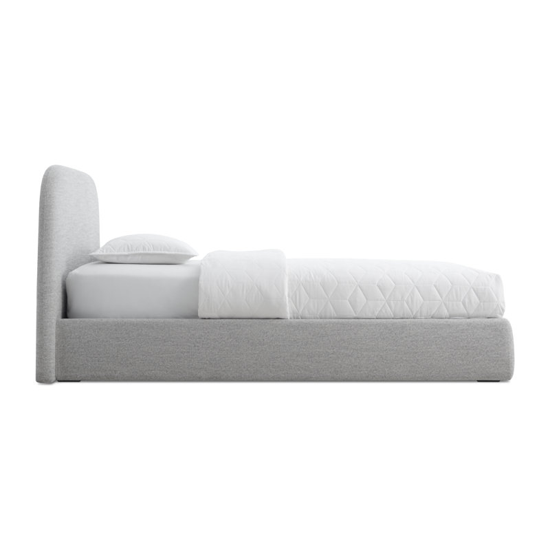 Lid Upholstered Bed, Vesper Light Grey
