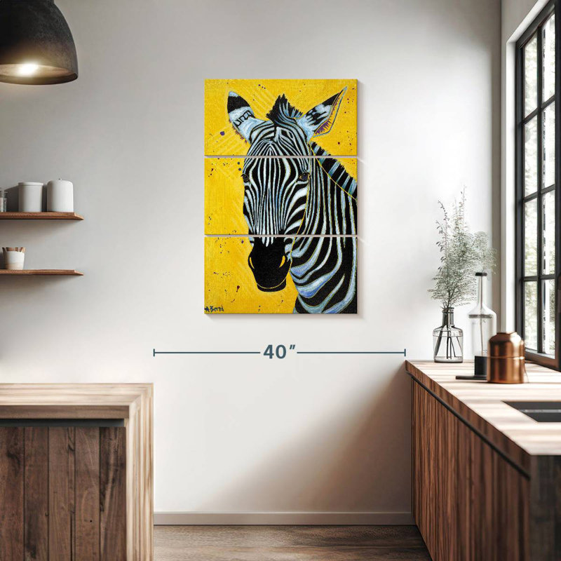 Brampt Yellow Zebra Multi, 38" H x 24" W
