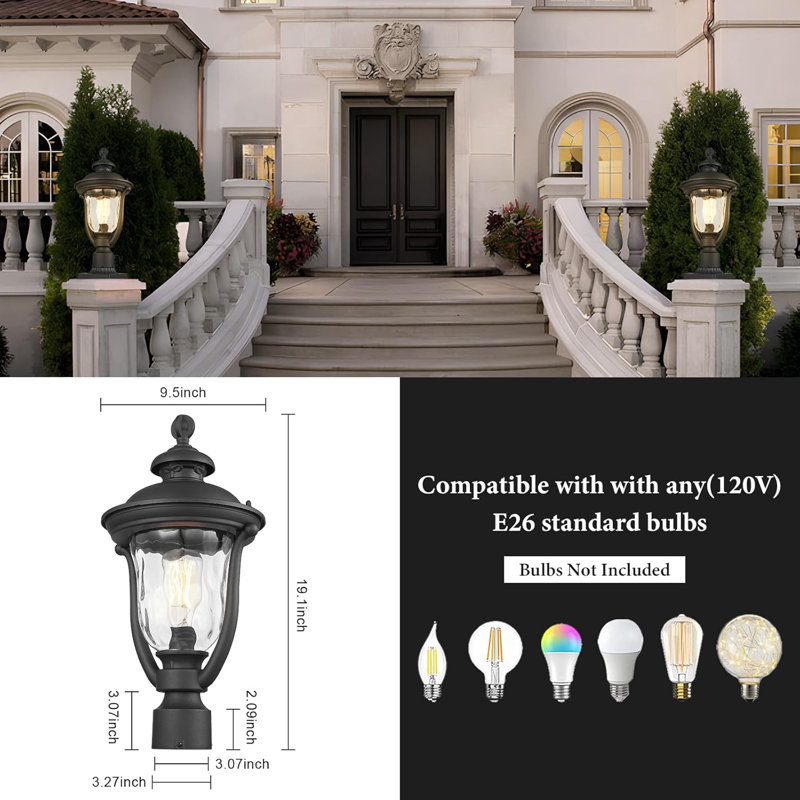 Lampadaires d'extérieur, lampadaires d'extérieur modernes, poteau extérieur en aluminium imperméable et antirouille