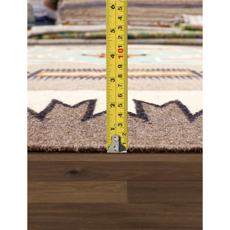 Canvello Tuscany Collection Reversible Wool Mocha Area Rug- 8' 2'' X 10' 0''