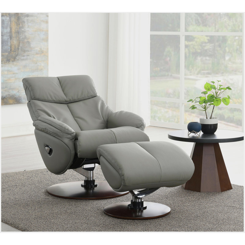 Fauteuil d'appoint en cuir fleur Kandoro