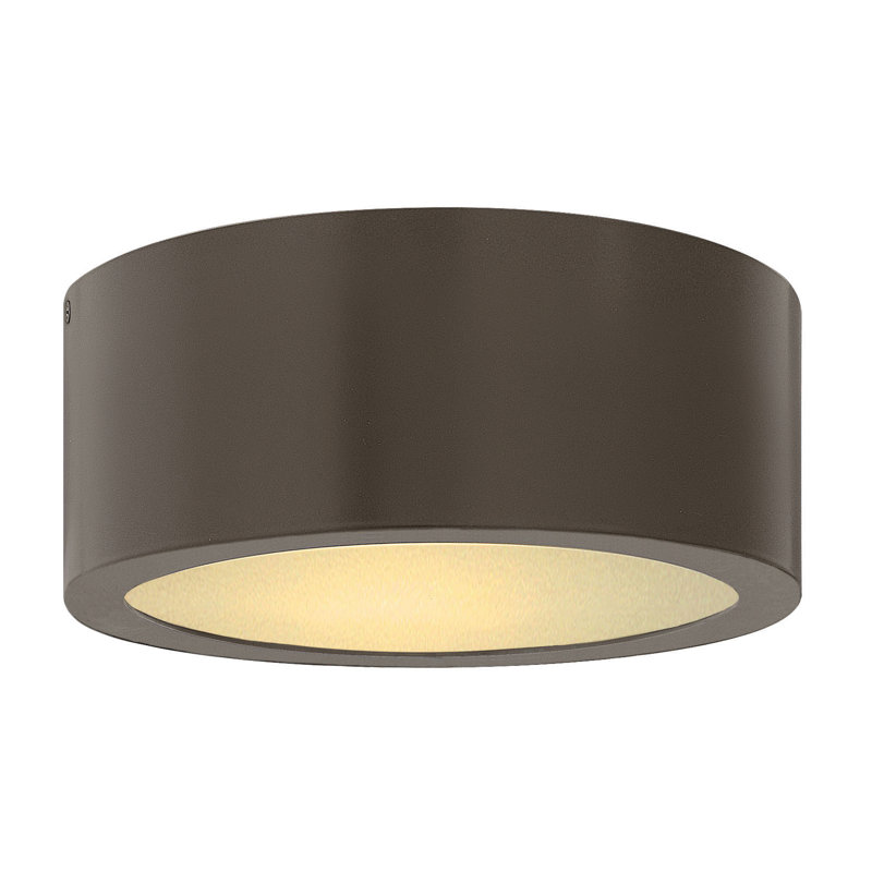 Luna 1 - Bulb Outdoor Flush Mount, Bronze