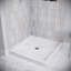 Base de douche en acrylique mat en marbre avec drain central Streamline 36 po x 36 po Streamline-118934366