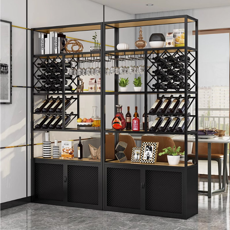 Black Wine Cooler, 82.6" H x 78.7" W x 11.8" D