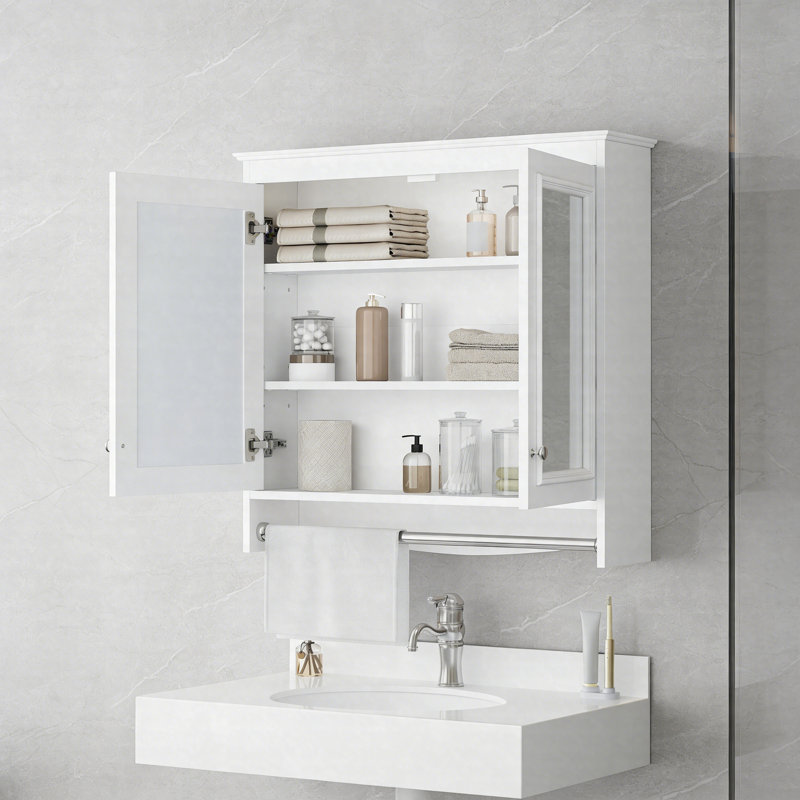 Armoire de toilette 3 en 1, armoire à pharmacie murale de 30 po avec tablettes réglables, portes à fermeture douce et miroir haute définition