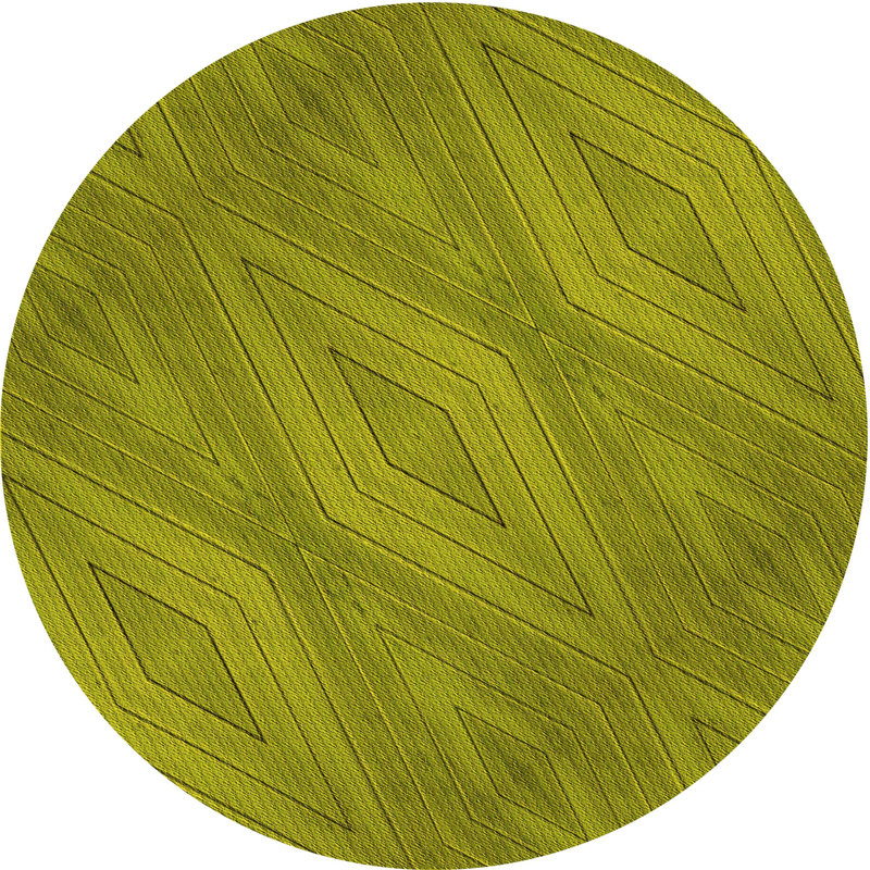 Tapis géométrique Olivedrab, Rond 4 pi