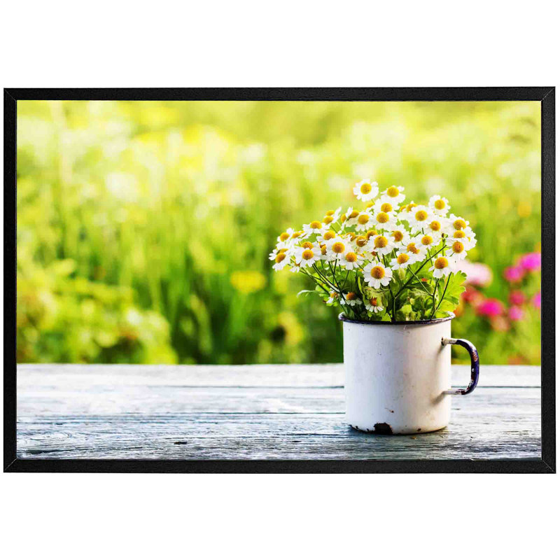 Baltzer Spring Daisies - Single Picture Frame Print, Black, 41cm H x 61cm W x 4cm D
