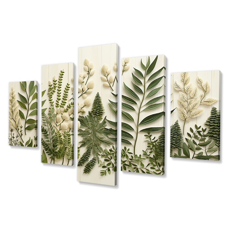  «Herbs Chive Symphony III - Herbes, art mural multi-panneaux pour le salon