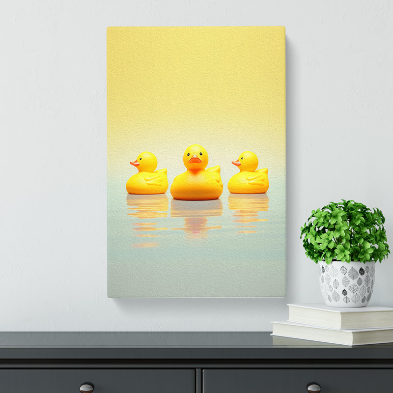 Rubber Ducks Minimalism No.2 - Wrapped Canvas, 76cm H x 50cm W x 3cm D