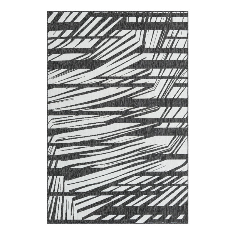 Tapis intérieur / extérieur d'extérieur moderne, Rectangle 6 pi 1 po x 9 pi