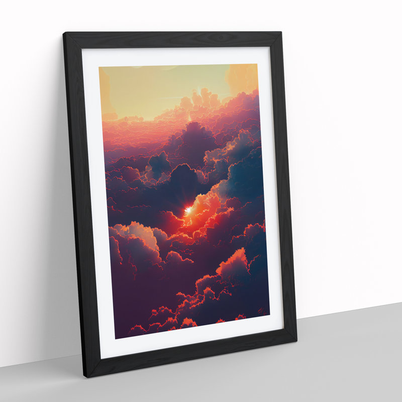 Cloudy Sunset No.2 - Framed Print, Black, 34cm H x 25cm W x 2cm D