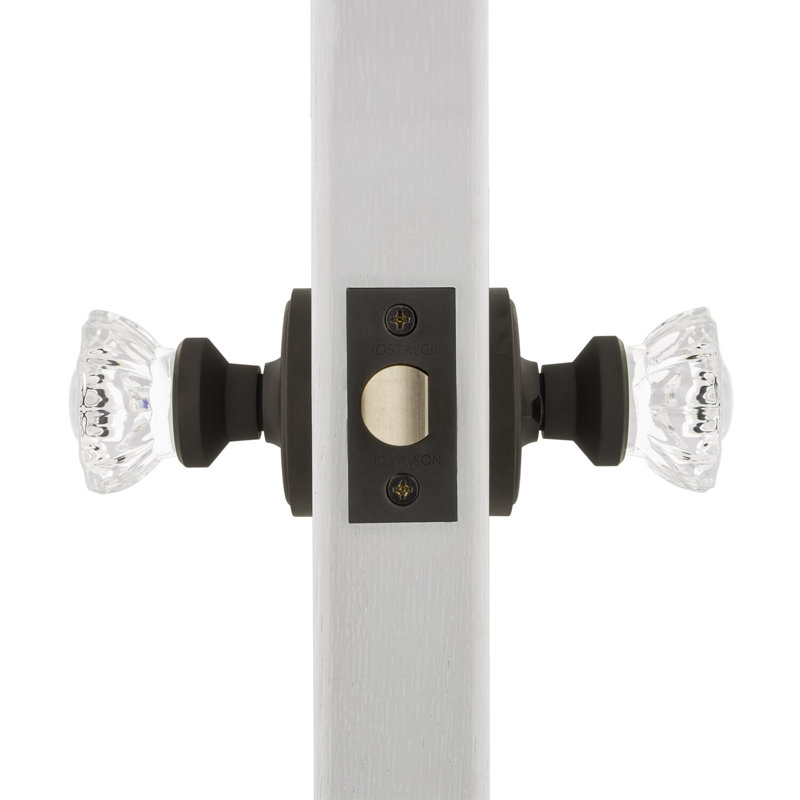 Classic Rosette with Crystal Door Knob, Oil-Rubbed Bronze, 2-3/8"