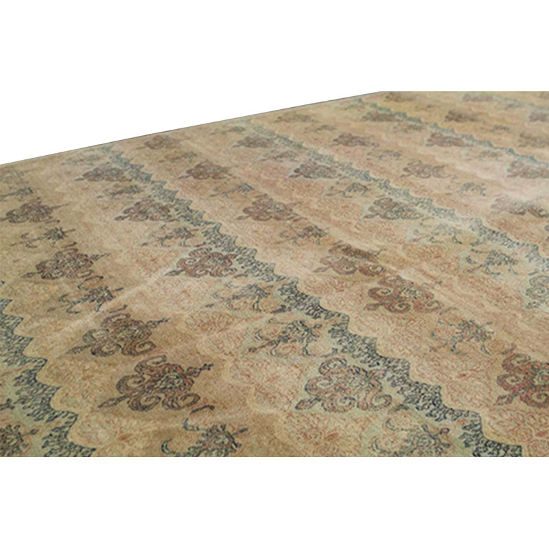 Tapis beige et multicolore de haute qualité noué à la main