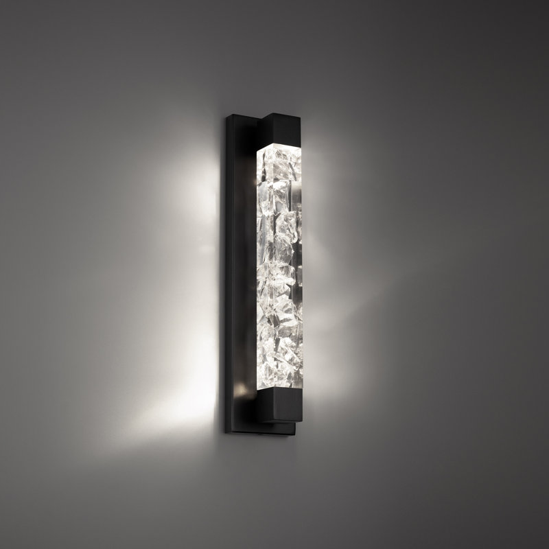 Black Crystal Fused Acrylic Dimmable LED Bath Bar