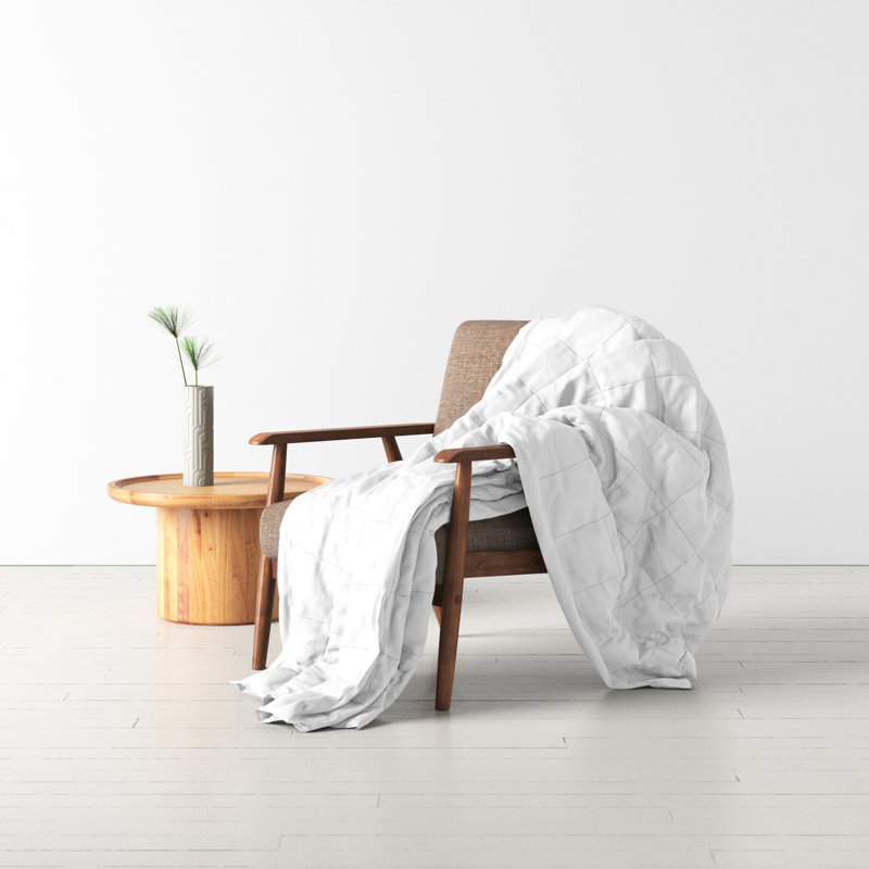 EcoPure Full/Queen Reversible Cotton Fleece Blanket in White