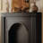 Black Manufactured Wood Freestanding Fireplace