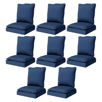 Ensemble de coussins 3 pièces Adwin, bleu, résistant à l'eau et aux rayons UV (coussins seulement)