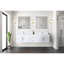 Meuble-lavabo double 80 po X P 22 po D, avec plateau en quartz blanc-117843932