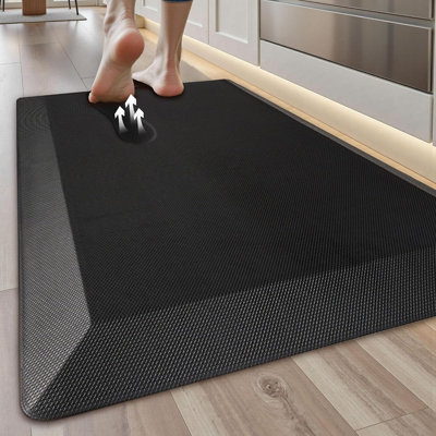 Anti-Fatigue Kitchen Mat - Gray -Cushioned Memory Foam, Non-Slip, Waterproof Standing Mat For Kitchen, Office, Sink