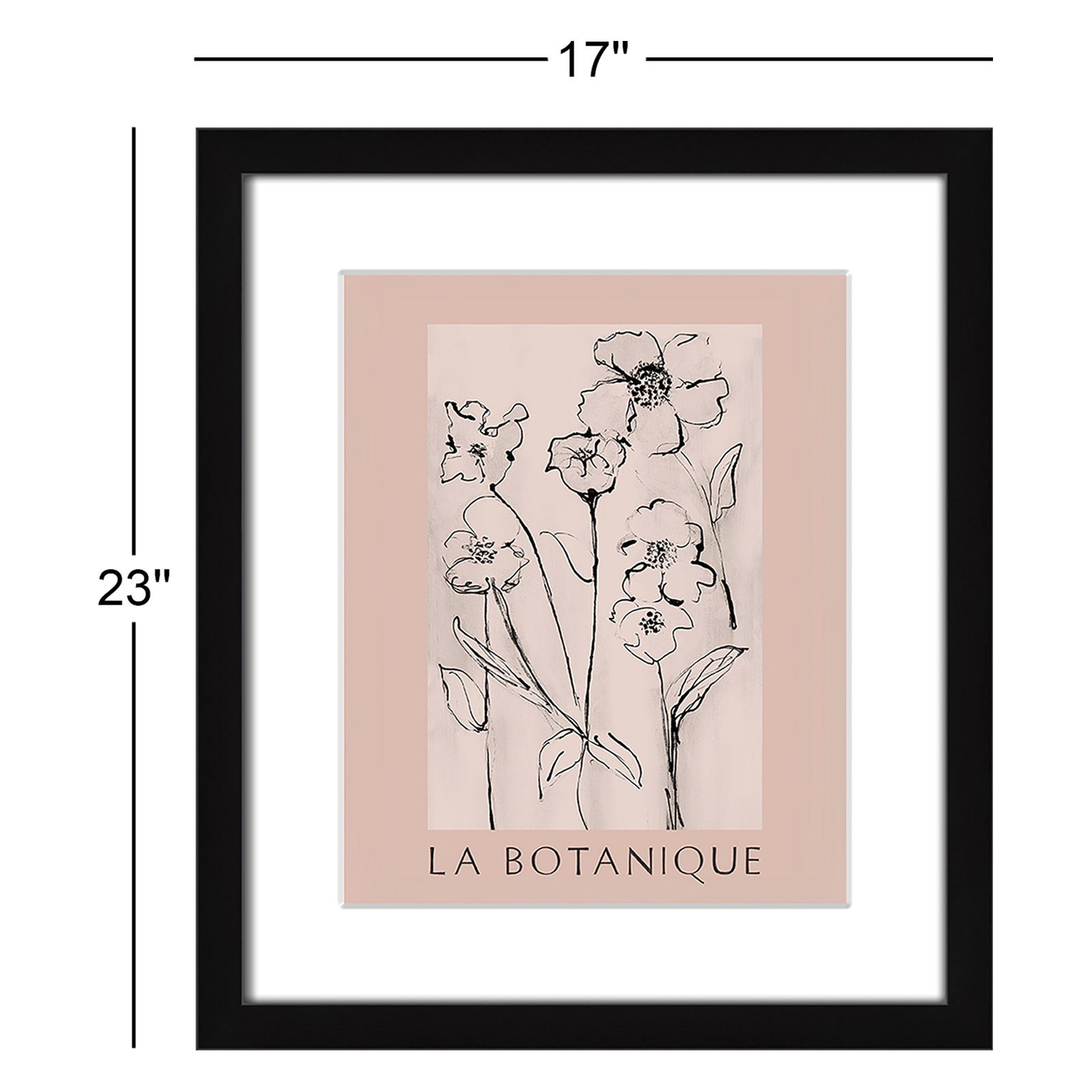 Botanical Poster Collection "La Botanique" Print by Susan Jill, Black Single Picture Frame, Yes, 23" H x 17" W x 1.25" D