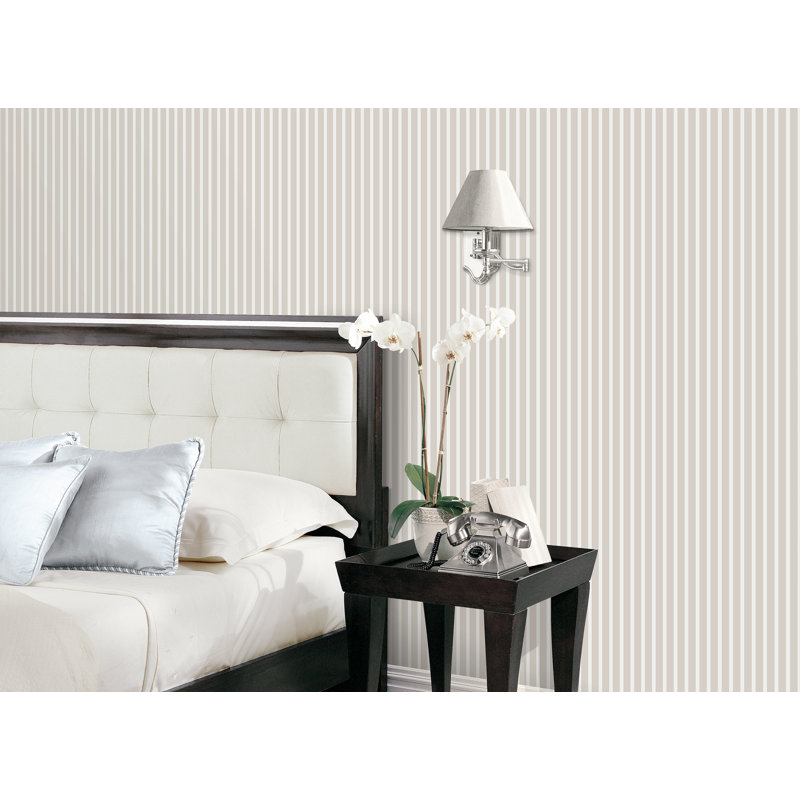 Smart Stripes 2 Butcher Stripe Wallpaper Roll, Beige-42