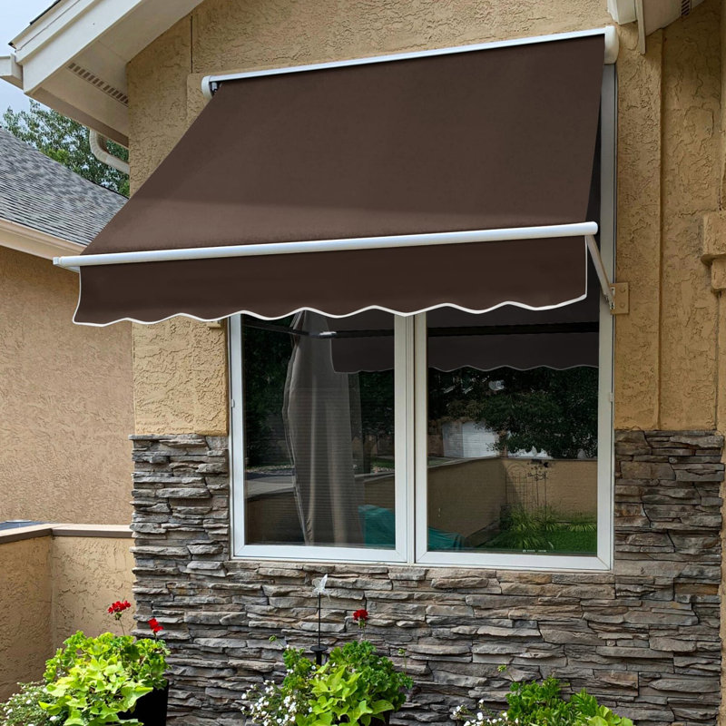 Awntech Mesa Window Retractable Awning, 24" H x 76" W x 24" D, Brown