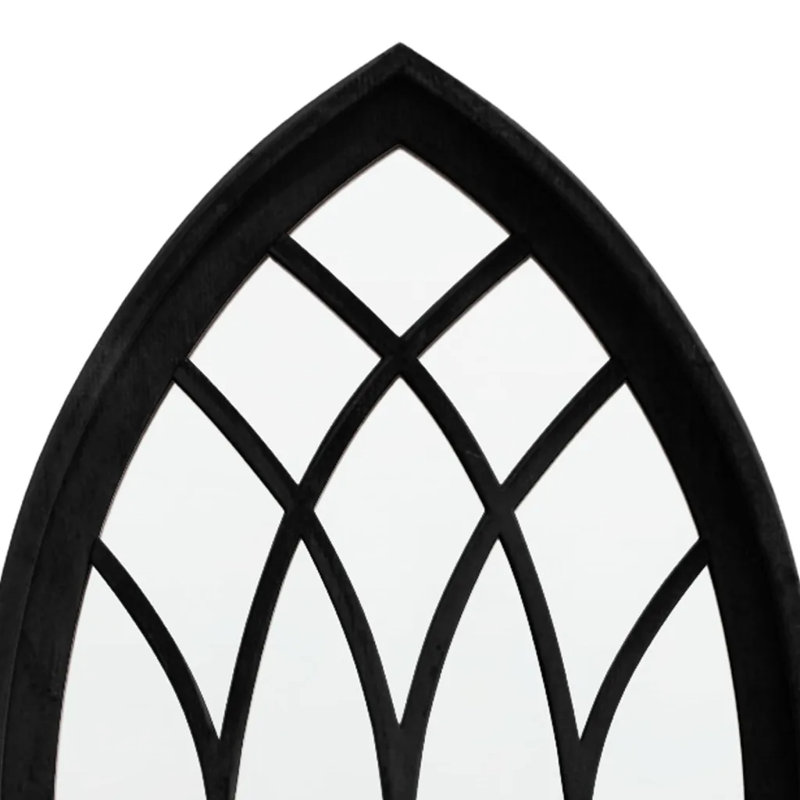 Aashita Metal Flat Wall Mirror, Black, 70cm H x 30cm W
