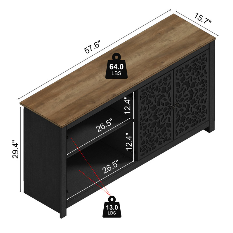 Arrastia Traditional Coordinated Dining Storage Sideboard Set Of 2, Black Oak/Knotty Oak