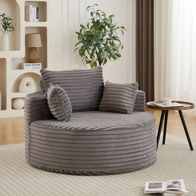 Canapé simple en velours côtelé de 50 po d'épaisseur, aucun assemblage requis, fauteuil-lit moderne moelleux pour le salon, la chambre à coucher, le salon et la salle de projection (pas une chaise pivotante)