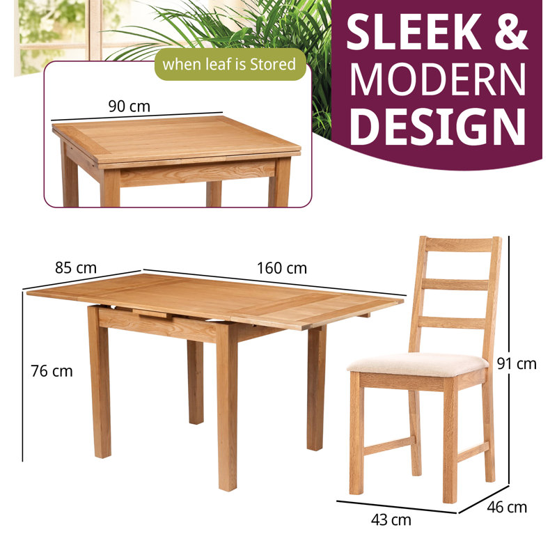 4 - Person Solid Oak Dining Set, White