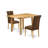 3 Piece Dining Table Set Contains a Rectangle Dining Room Table with Dropleaf and 2 Brown Linen Fabric Upholstered Chairs, Oak-1782605773-1782605772-1782605763