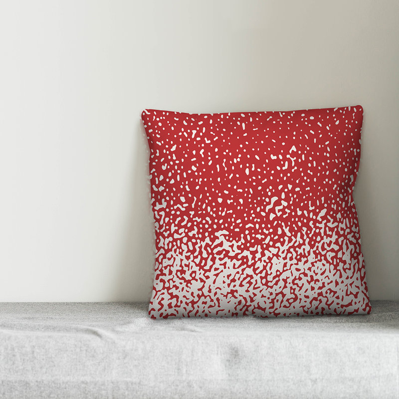 Geometric Throw Pillow, 20" x 20", Red Ombre