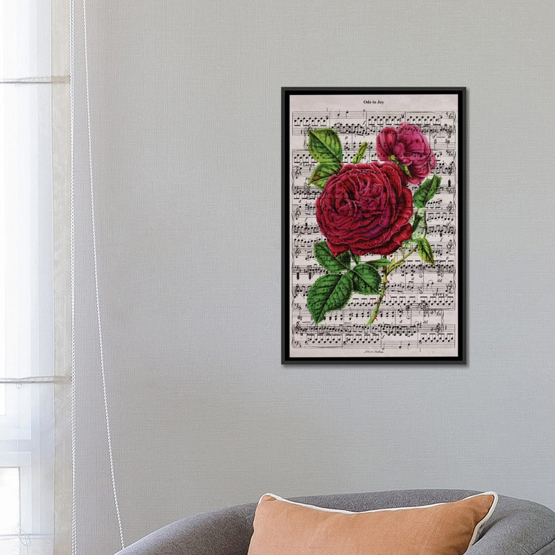«Ode to Joy», impression sur toile, H 26 po x l 18 po x P 1,5 po, Toile avec cadre noir, Pas de tapis