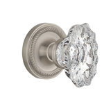 Crystal Chateau Interior Mortise Door Knob with Rope Rosette