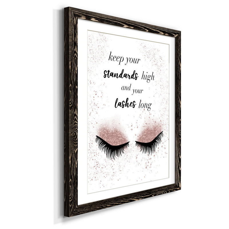Lash Long - Cadre photo, impression d'art textuel sur papier, Noir, H 37,5 po x l 27,5 po x P 1,5 po