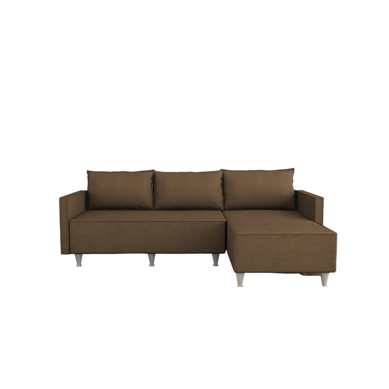 Canapé modulaire brun - conception réversible pour des styles de pièces polyvalents, 5 avec mousse et bois massif, assemblage rapide requis, divers réglages, simple