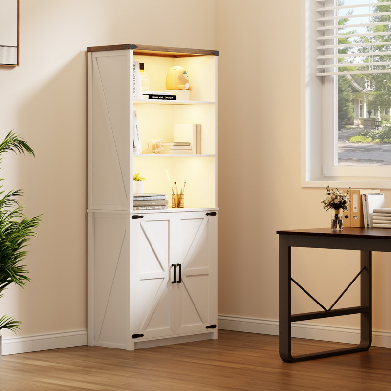 Martise 29.52 Wide Storage Cabinet With LED Light, White