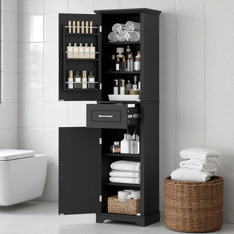 Armoire de rangement à 1 tiroir de 20 po de largeur, Noir