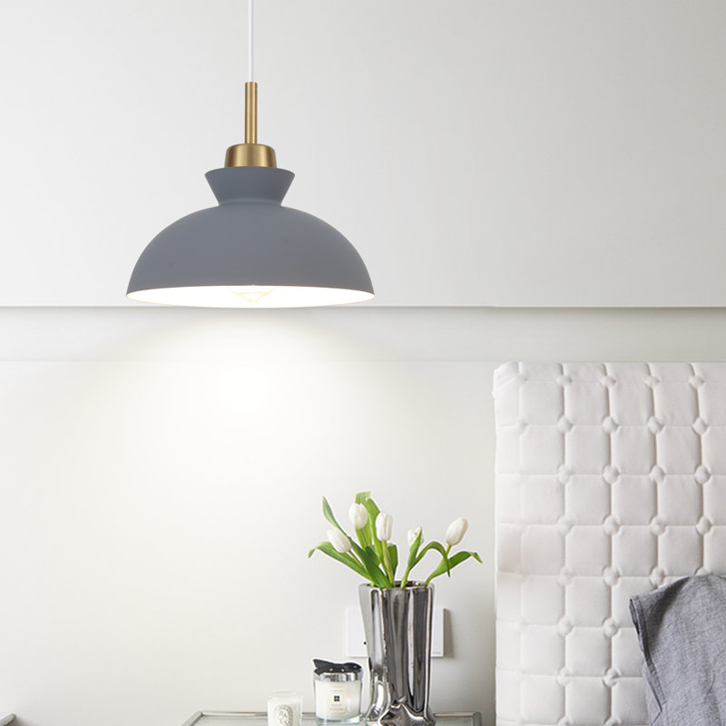 Luminaire suspendu simple à 1 lumière Gibran, gris