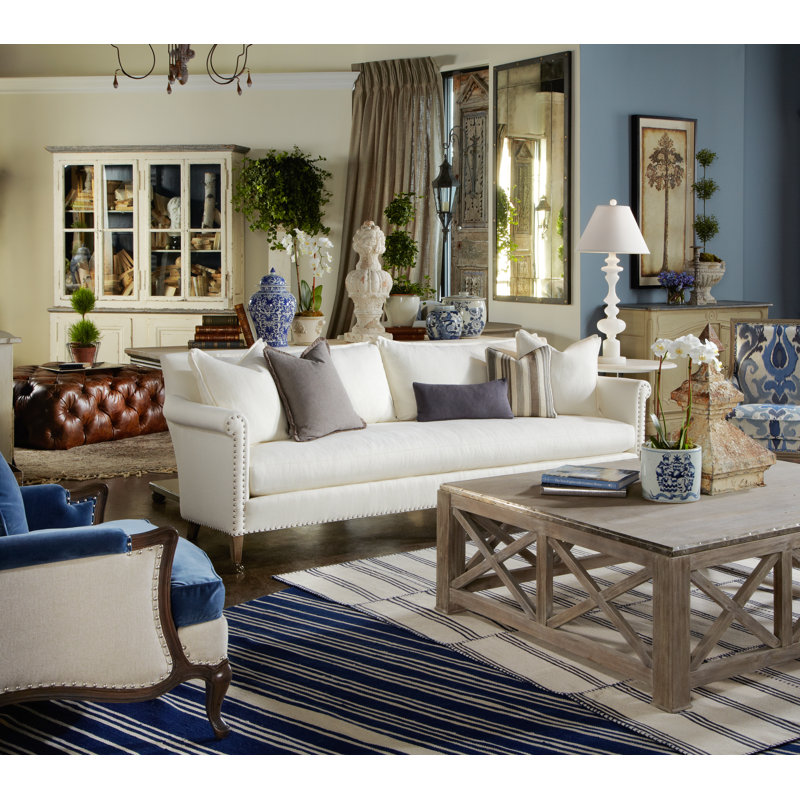 Paris 97" Rolled Arm Sofa, Affinity White
