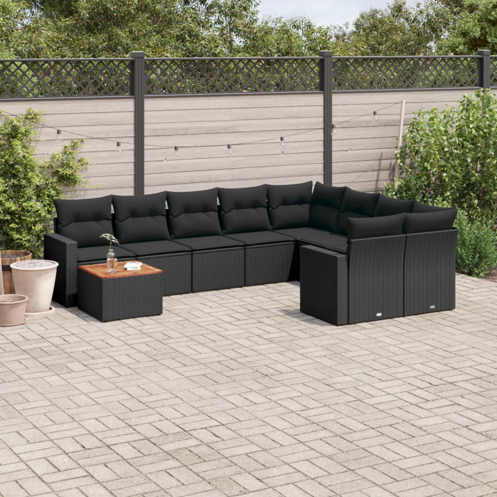 9-Sitzer Lounge-Set aus Polyrattan mit Polster