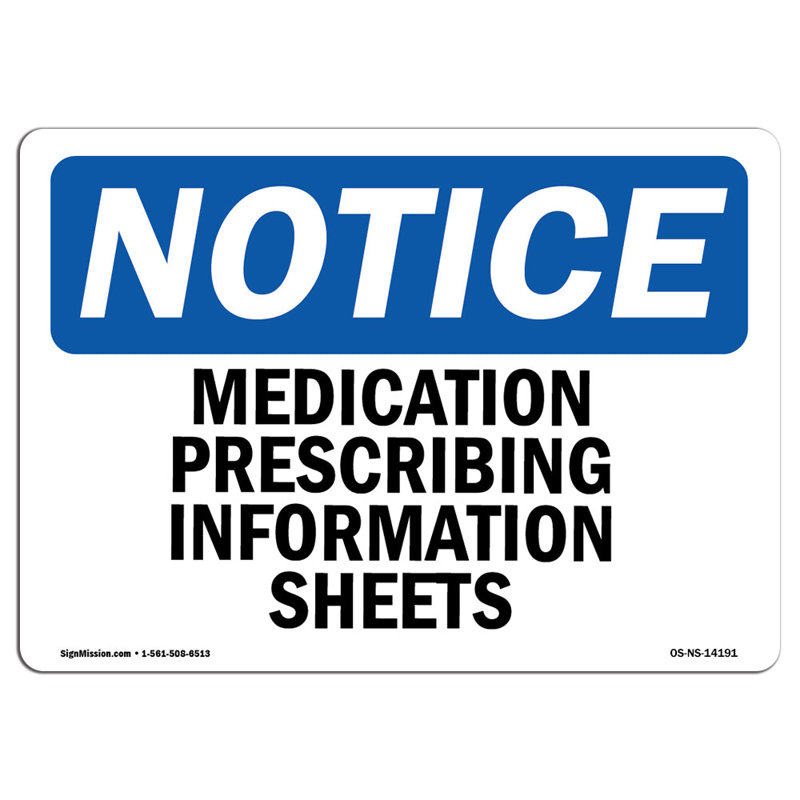 Medication Prescribing Information Sheets Sign