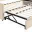 Lit de jour simple tapissier avec gigogne escamotable beige - contemporain et pratique sans sommier idéal pour les invités-130429150