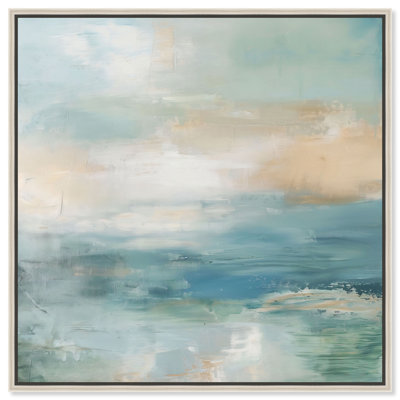 Turquoise Echoes II Canvas Abstract Print by Oliver Gal, Black Frame, 12 x 12