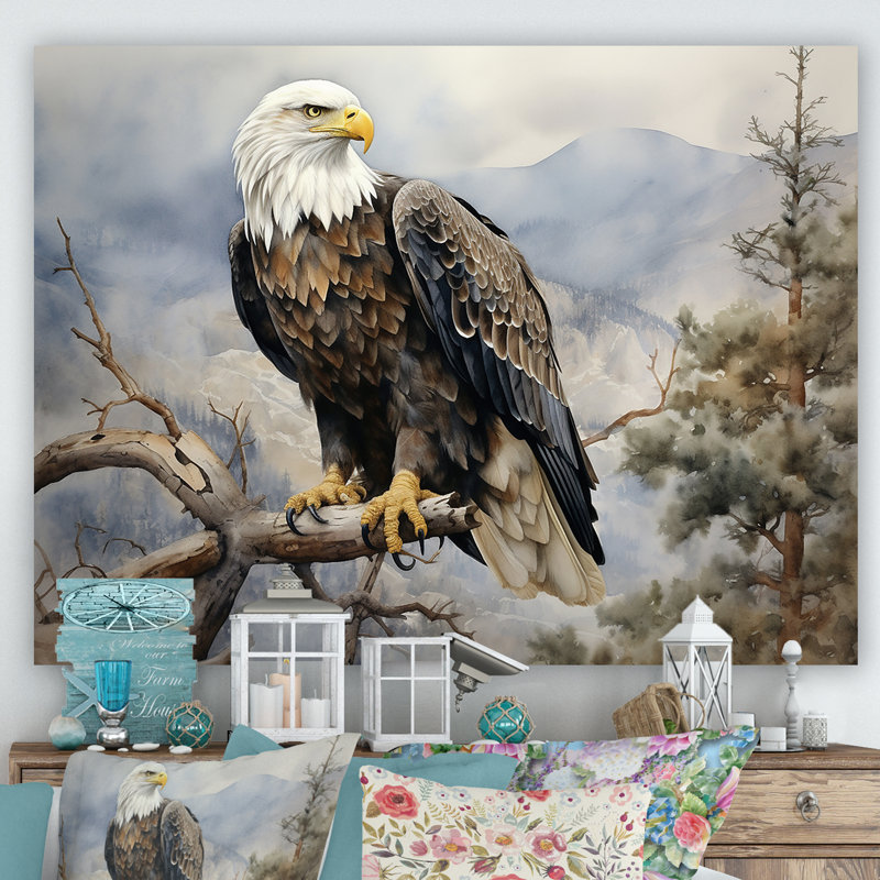 «Bold Eagle Noble Perch», reproduction sur toile Aigle, Toile tendue, H 24 po x l 32 po x P 1 po