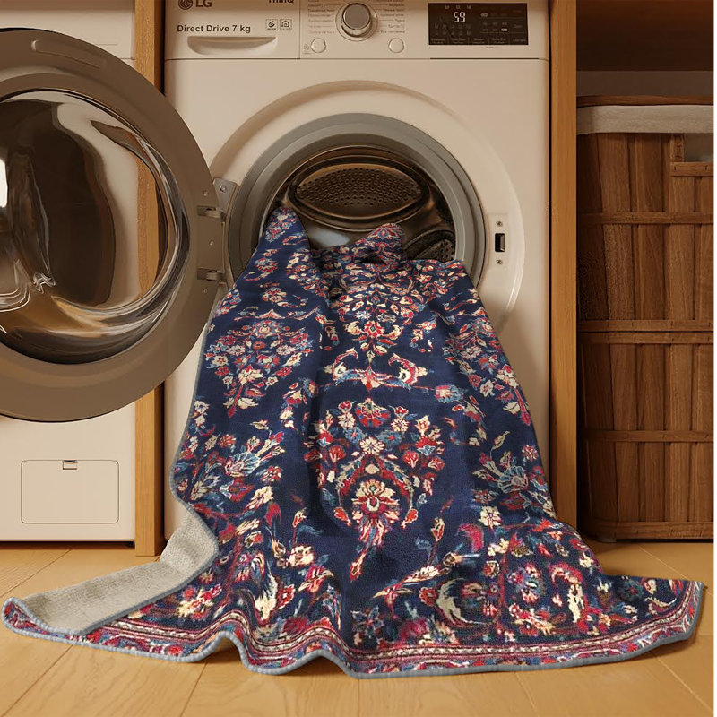 Tapis traditionnel 100% lavable à la machine 3936, Rectangle 5 pi x 7 pi